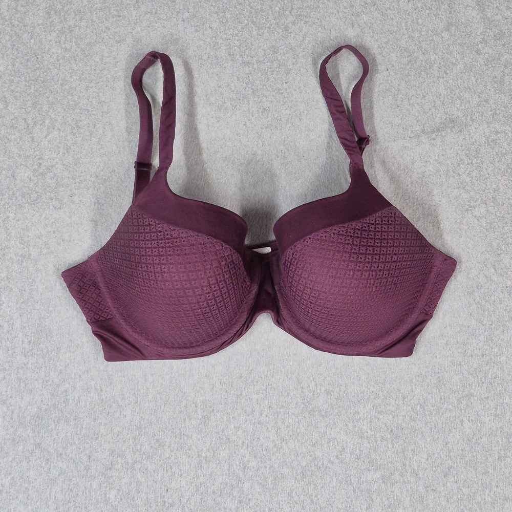Ambrielle Women Bra 36DD Purple Geometric Full Coverage Underwired Mesh